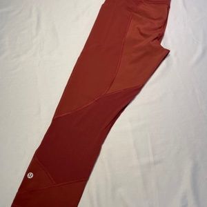 Lululemon Race Rival Crop Tights, Sz 8, color: cinnamon